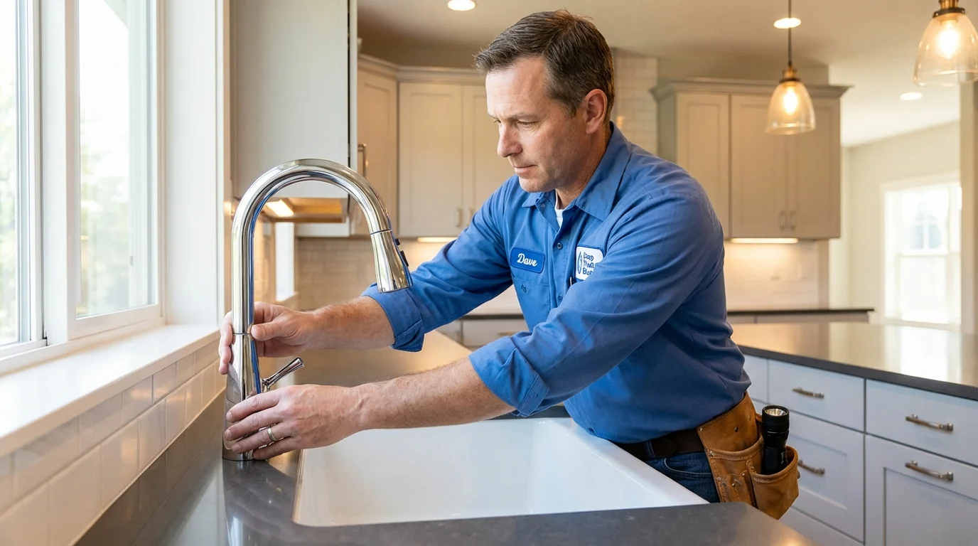 Kitchen faucet installation by Johns Plumbing LLC in Norway
